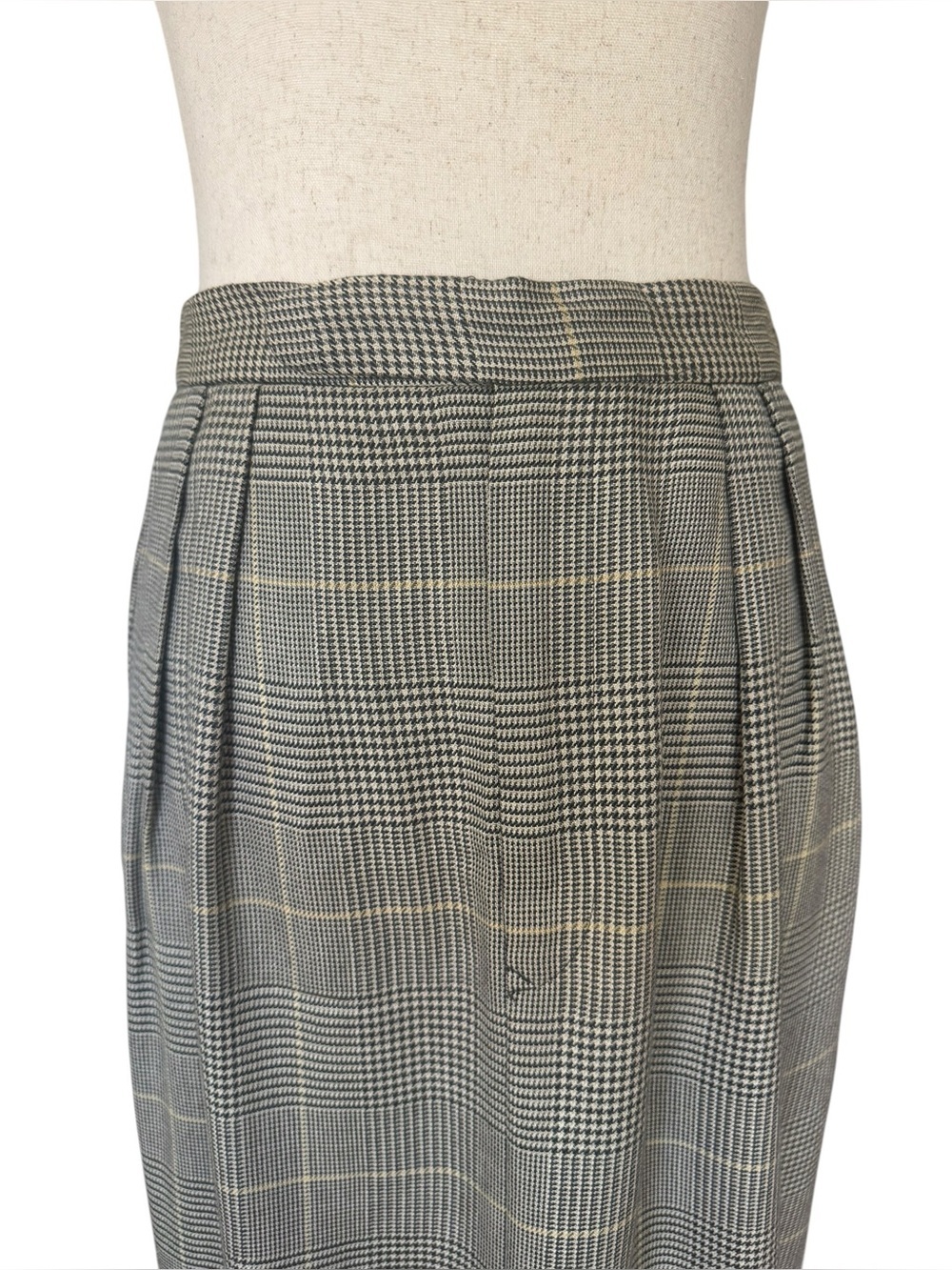 Vintage 70s 80s Ralph Lauren Glen Plaid Midi Skirt Classic Preppy sz Small - Picture 2 of 16